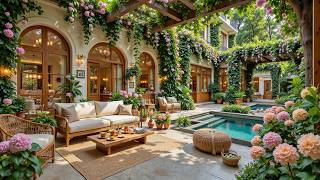 Beautiful Flower Garden Jazz | Soft Cafe Music with Poolside Views for Relaxation & Focus screenshot 2