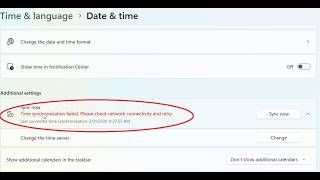 How to fix Time synchronization failed Please check network connectivity and retry in Windows 11