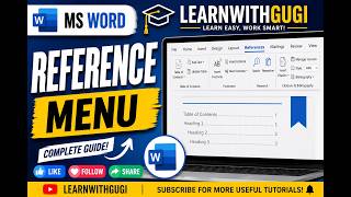 MS Word Reference Menu Full Explained | Table of Contents, Citation &amp; Footnote | #learnwithgugi