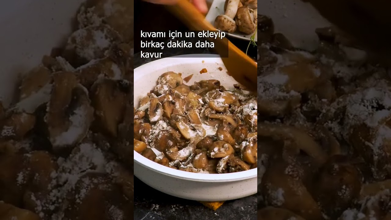 Mantarla Yapılan En Şık Yemek – Mantar Stroganoff #shorts #yemektarifleri #vejetaryen #stroganoff