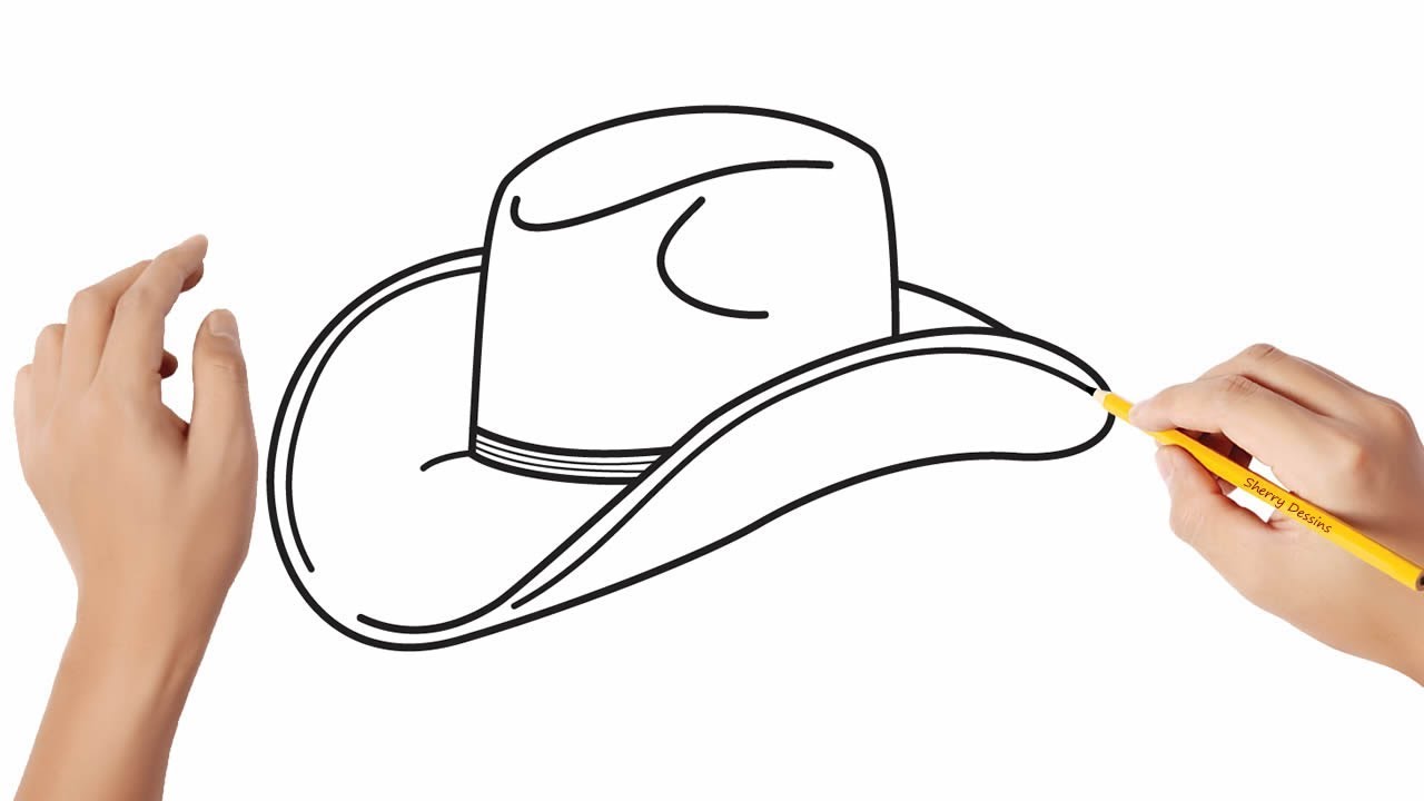 Comment dessiner un chapeau de cowboy - YouTube