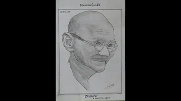 Mahatma Gandhi - Pencil sketching tutorial for beginners