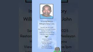 Willington R. John | Funeral Announcement #obituariessvg