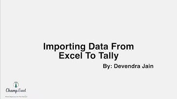 Import Data From Excel To Tally