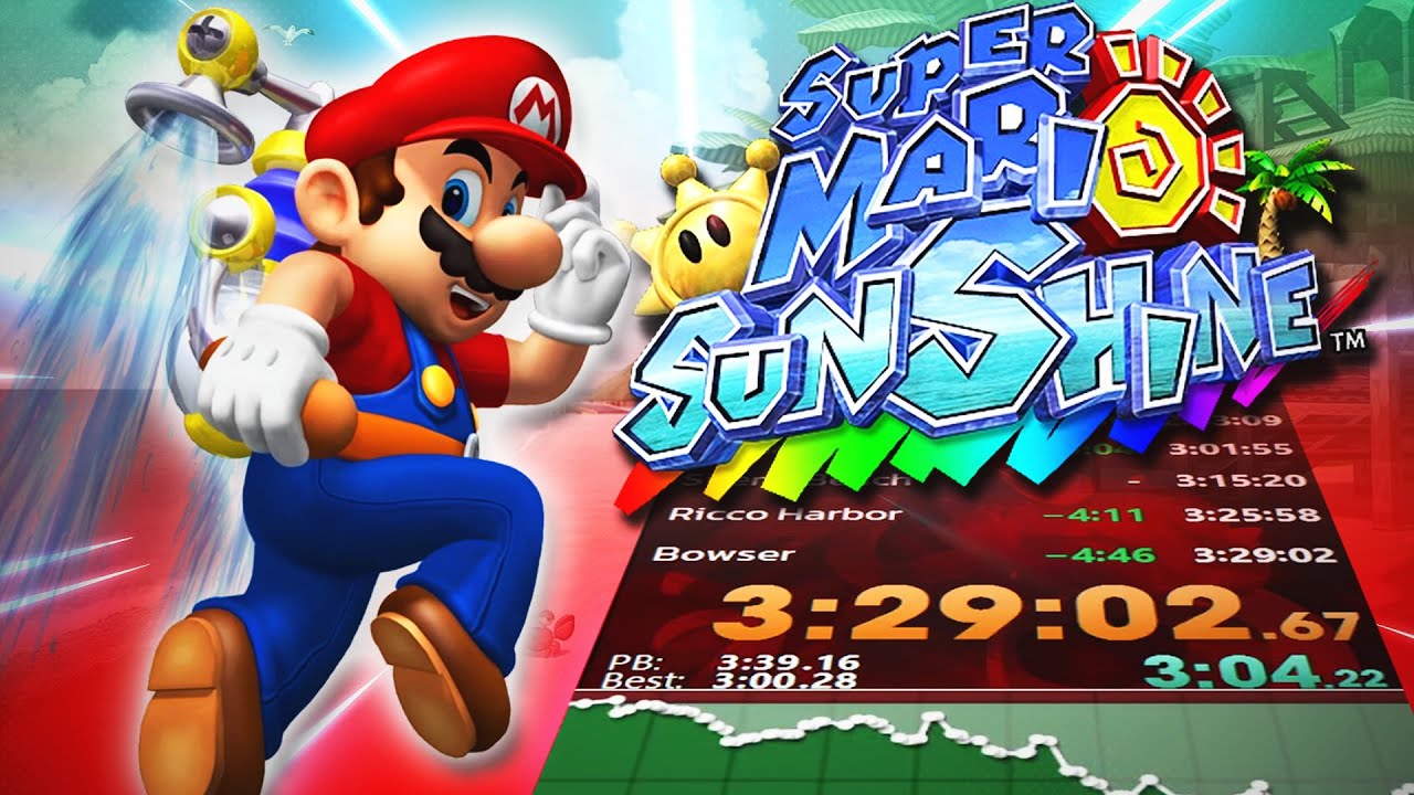 Super Mario Sunshine 120 Shines (100%) SPEEDRUN in 3:29:02