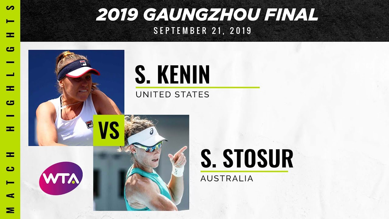 Sam Stosur vs. Sofia Kenin | 2019 Guangzhou Final | WTA Highlights