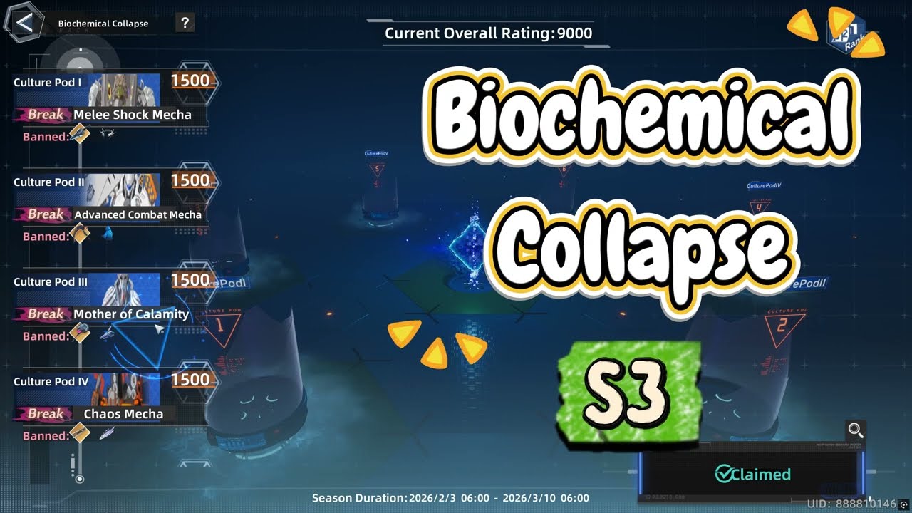 [ToF Warp] Biochemical Collapse S3 9000 points. Tower of Fantasy