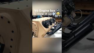 “V6” engine box (i blew it up🤦) Six 6” Piston Subs, header ports Seized up & smoked 🔊💨 Resimi