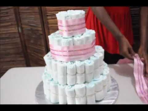 How to make a 5 tier diaper cake