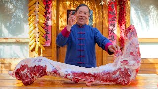 Whole Lamb Spine From Neck to Tail Stewed in Huge Pot! One of My Favorite! | Uncle Rural Gourmet