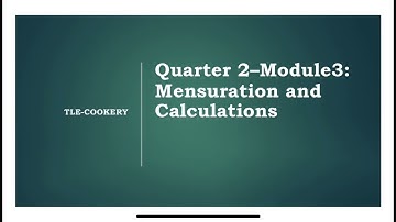 Video Lesson: Mensuration and Calculations | TLE Grade 7/8
