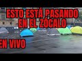 Instalan Campamentos En El Zócalo Bajo La Lluvia