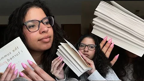 ASMR book haul ❤️ (tapping, mic scratching, book gripping, page flipping) cozy vibes 🧸