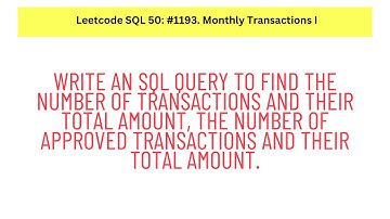 #SQL Leetcode SQL 50 #20: Monthly Transactions I