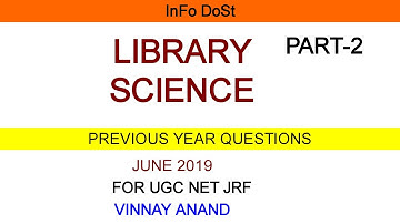 Library science// Previous year question JUNE-2019//FOR UGC NET JRF//Part2// HINDI// BY VINNAY ANAND