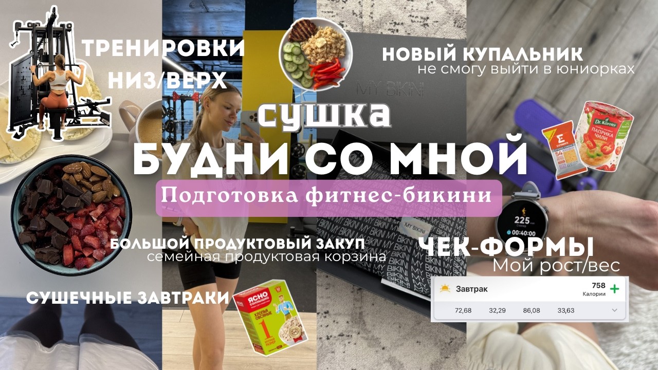 ВЛОГ|Новый соревновательный купальник.Утренний бьютик.Тренировки.Продуктовая закупка.Жиры в рационе.