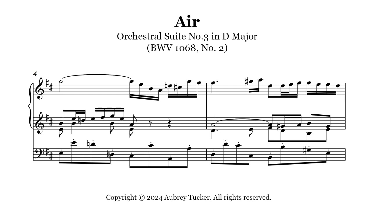 Organ: Air (on a G String) from Orchestral Suite No. 3 In D Major