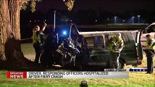 Teen critically hurt, 7 officers hospitalized in Carol Stream crash