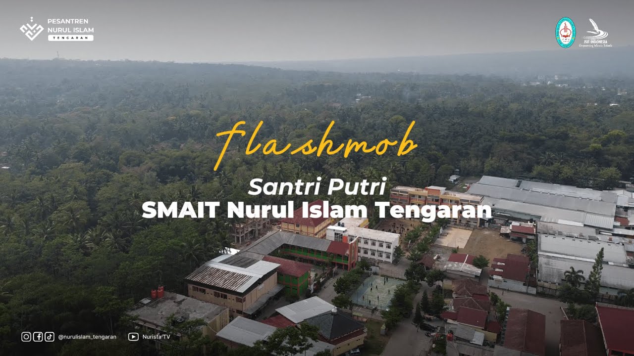 Kereen!!! Flashmob Santri Putri SMAIT Nurul Islam Tengaran dilihat dari drone 🚀🌟