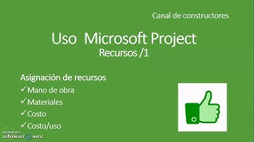 Asignación de recursos Microsoft Project / Parte 1