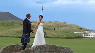 Wedding Bride And Groom Swilcan Bridge Old Golf Course St Andrews Fife Scotland