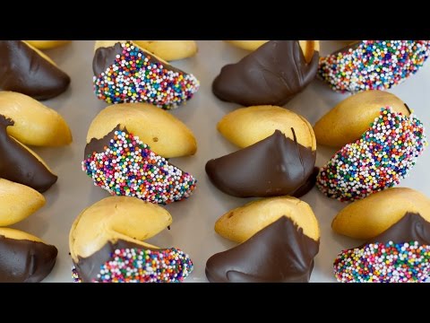 How to Make Chocolate Dipped Fortune Cookies