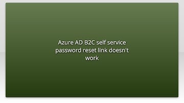 Azure AD B2C self service password reset link doesn