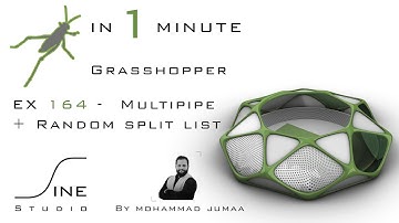 Grasshopper in 1 minute - EX 164 - Multipipe + Random split list