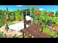 Dinosaur camping Part 2. Build a sturdy camp base! | Animal Revolt Battle Simulator