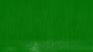 Rain Drops Fall in Puddles green screen