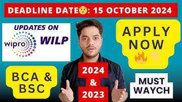 Wipro WILP 2024 | Earn & Learn Program for BCA & B.Sc Students | Apply Now!🔥