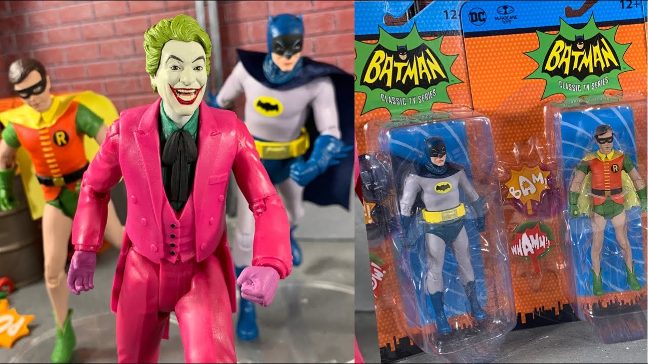 BATMAN ROBIN フィギュア ヴィランセット ジョーカー Retro Batman Robin & Joker Batman 66 McFarlane Toys Action