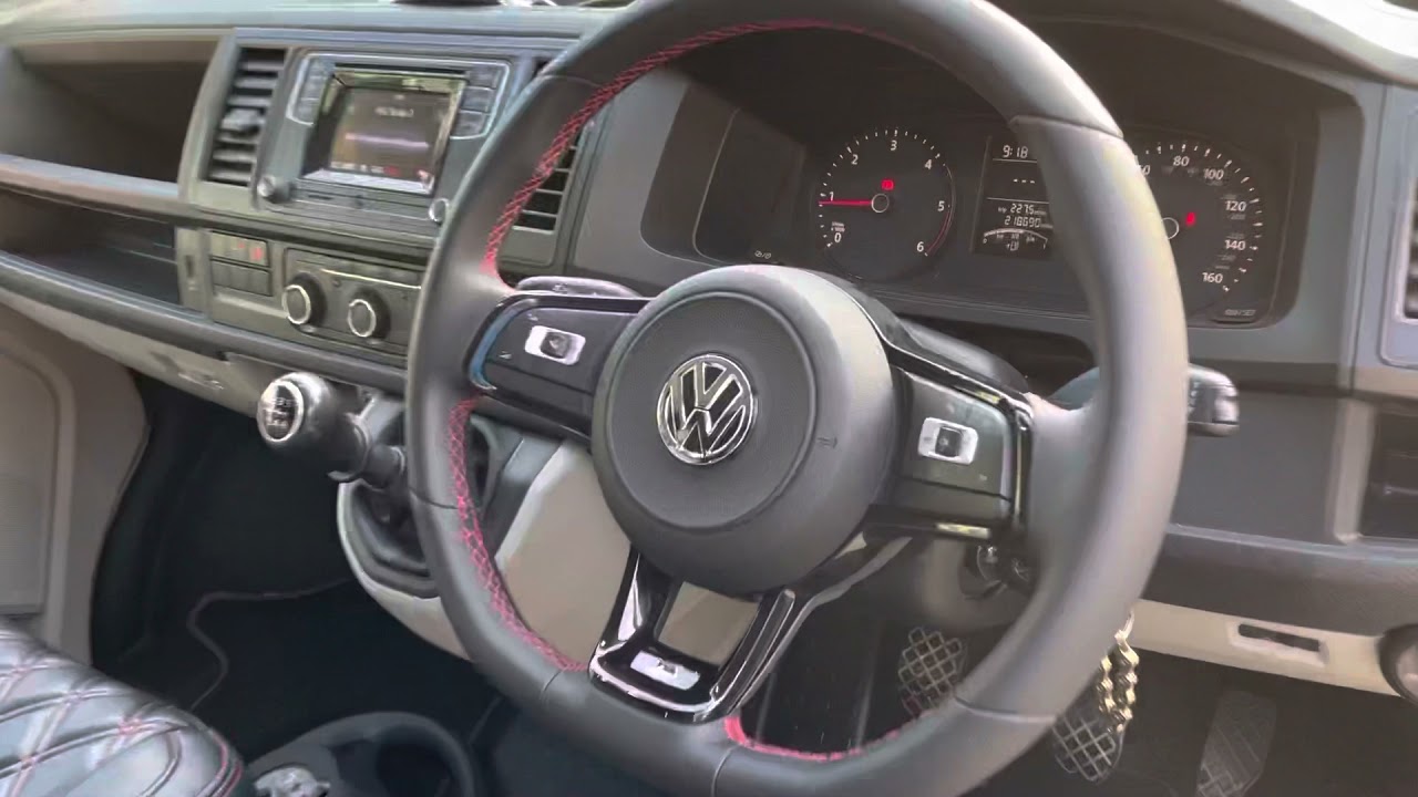 Vw t6 lowly flat bottom MK7 Rline steering wheel retrofitted