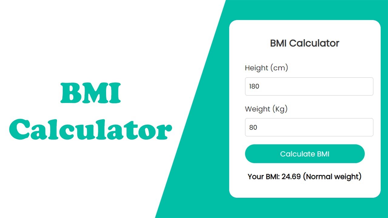 BMI Calculator App Using HTML, CSS & Javascript - YouTube