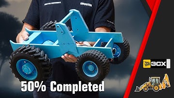 How to make RC backhoe loader JCB 3DX From PVC Pipe 50% completed
