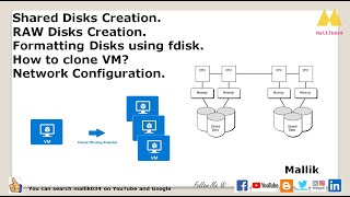 #08 Shared Disks Creation - RAW Disks -  Formatting Disks || How to clone VM & Configure Networks