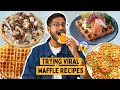 OMG 😱 TRYING OUT VIRAL WAFFLE RECIPES...WAFFLE PIZZA, DOSA, SUSHI | WHAT DID I LIKE?