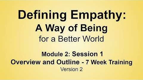 M2:S1:V2: Outline : Defining Empathy: A Way of Being:  Module 1 - Session 1 - Outline V2