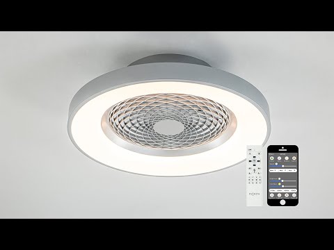 Moderne plafondventilator grijs met geïntegreerd LED | Straluma 12900065