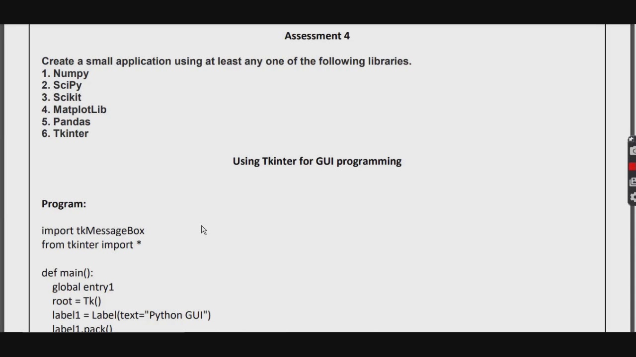 Gui Python Assesment Application Assessment on Python GUI using TKinter (Very basic and Easy to ...