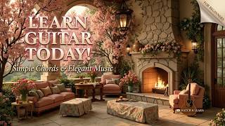 Relaxing acoustic guitar lesson for beginners | Mastering guitar chords in a cozy setting