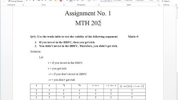 MTH 202 Assignment No 1 Spring 2018