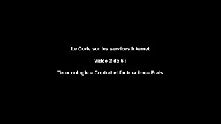 Le Code sur les services Internet - Contrat et facturation - Frais