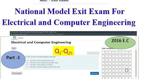 National Model Exit Exam For Electrical and Computer Engineering| 2016E.C | Part-1| Ethiopia