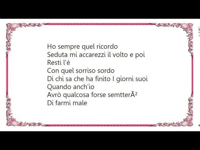Francesco Renga - Tracce Di Te Lyrics
