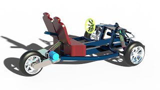 Rear-Wheel Drive EV Concept | 3D Animation on SolidWorks#solidworks #automotive #ev #threewheeler