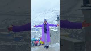 pahli bar Jai shree kedar 🙏❤️ har har Mahadev ❤️ kedarnath temple 🛕⛰️🥶-6°.#kedarnath #temple #mhadev
