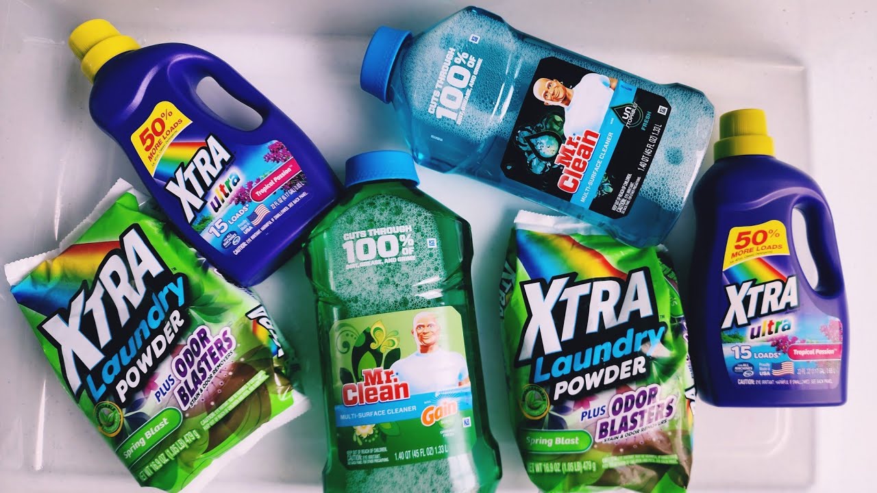 ASMR XTRA Laundry Powder, XTRA Ultra, Mr Clean Gain YouTube