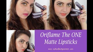 Oriflame The ONE Matte Lipsticks Review & Swatches