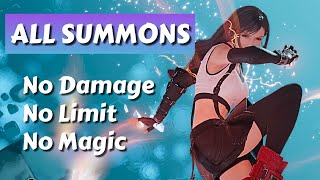 Tifa vs All Summons (No Damage, Limit, Magic) - FFVII REBIRTH